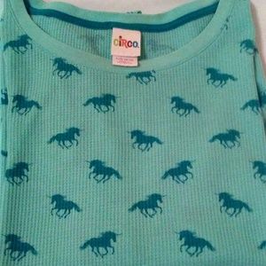 Turquoise/Teal Horse Print Thermal